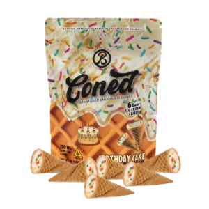 Birthday Cake Edibles | Baked Bags Coned