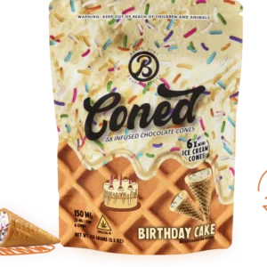 Baked Bags Birthday Cake THC Ice Cream Cones